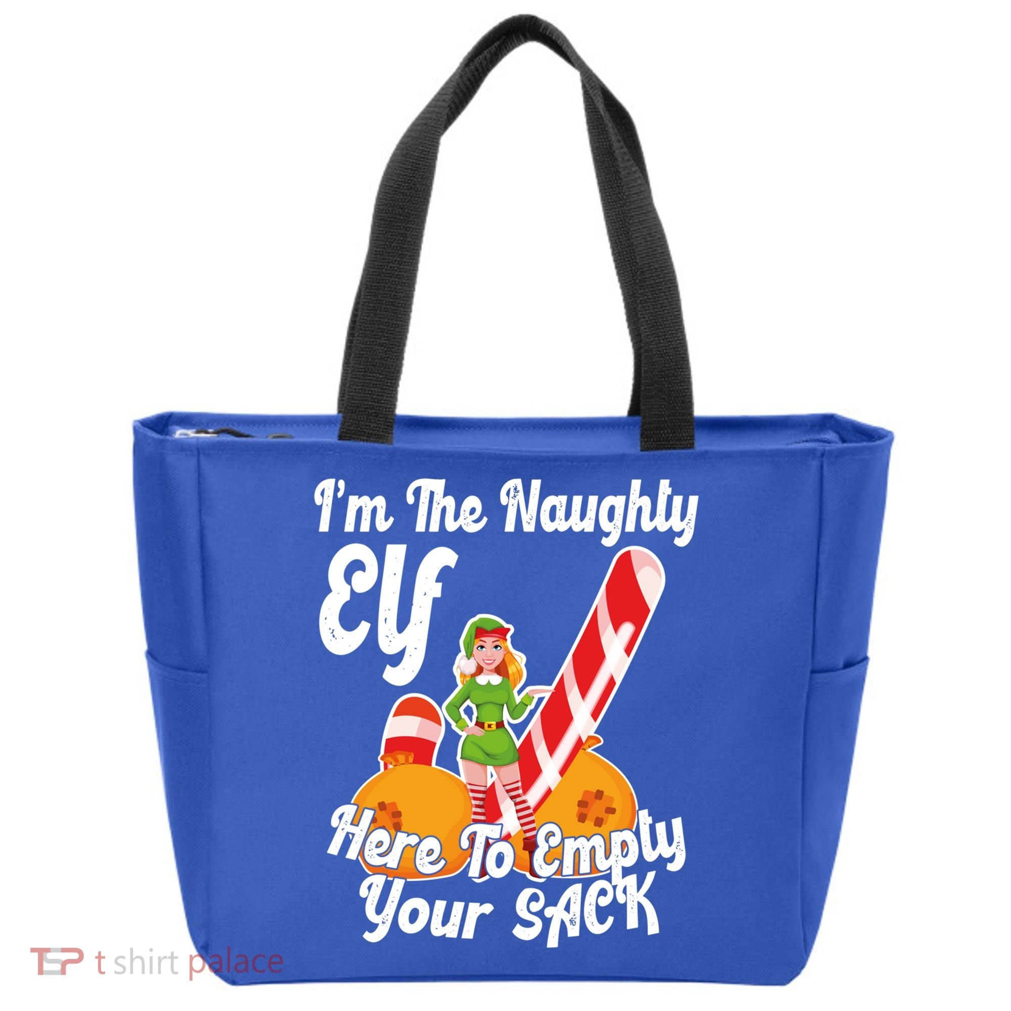 Sexy Elf Here Empty Your Sack Rude Naughty Christmas Candy Gift Tote Bag