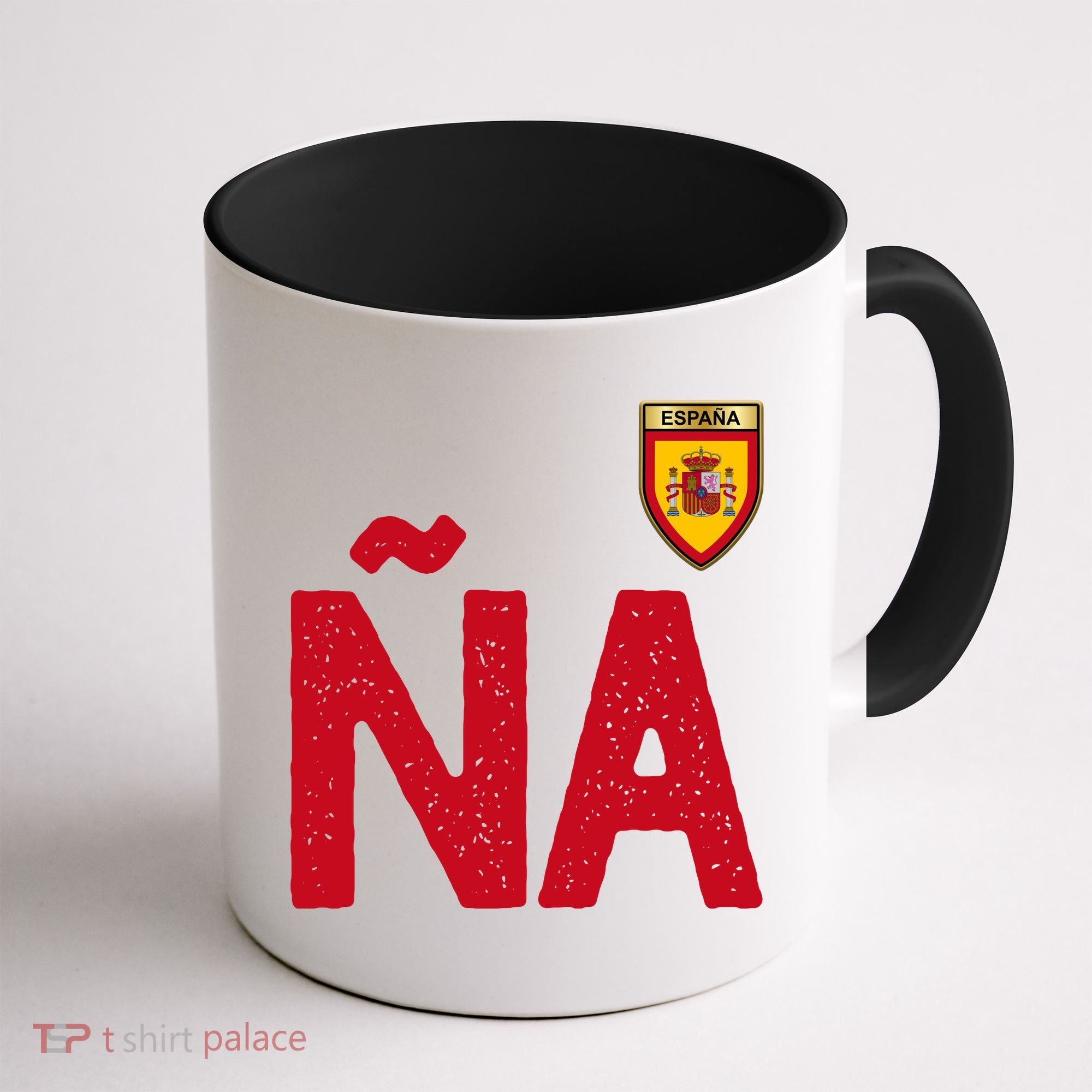 Spain España Human Flag Letter N And A Coffee Mug