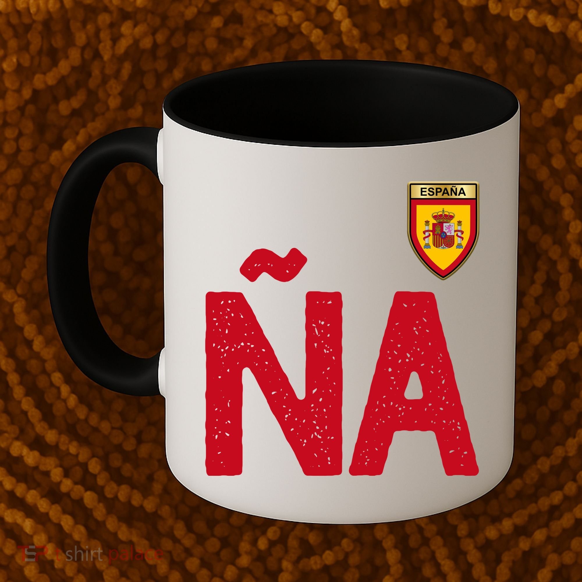 Spain España Human Flag Letter N And A Coffee Mug
