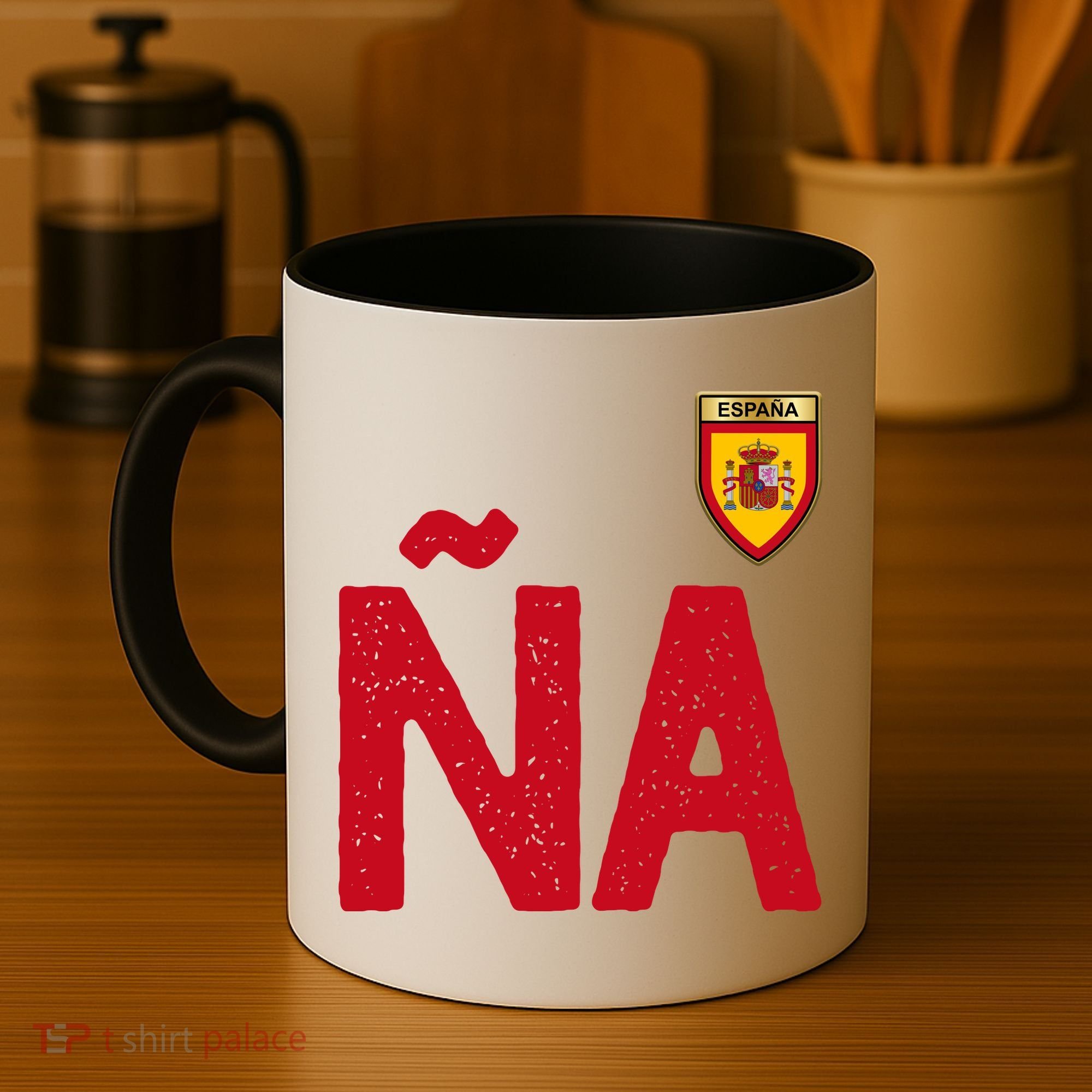 Spain España Human Flag Letter N And A Coffee Mug