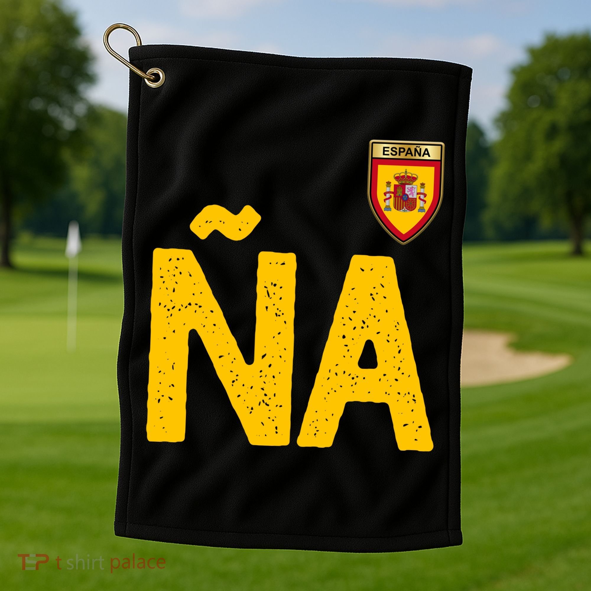 Spain España Human Flag Letter N And A Golf Towel