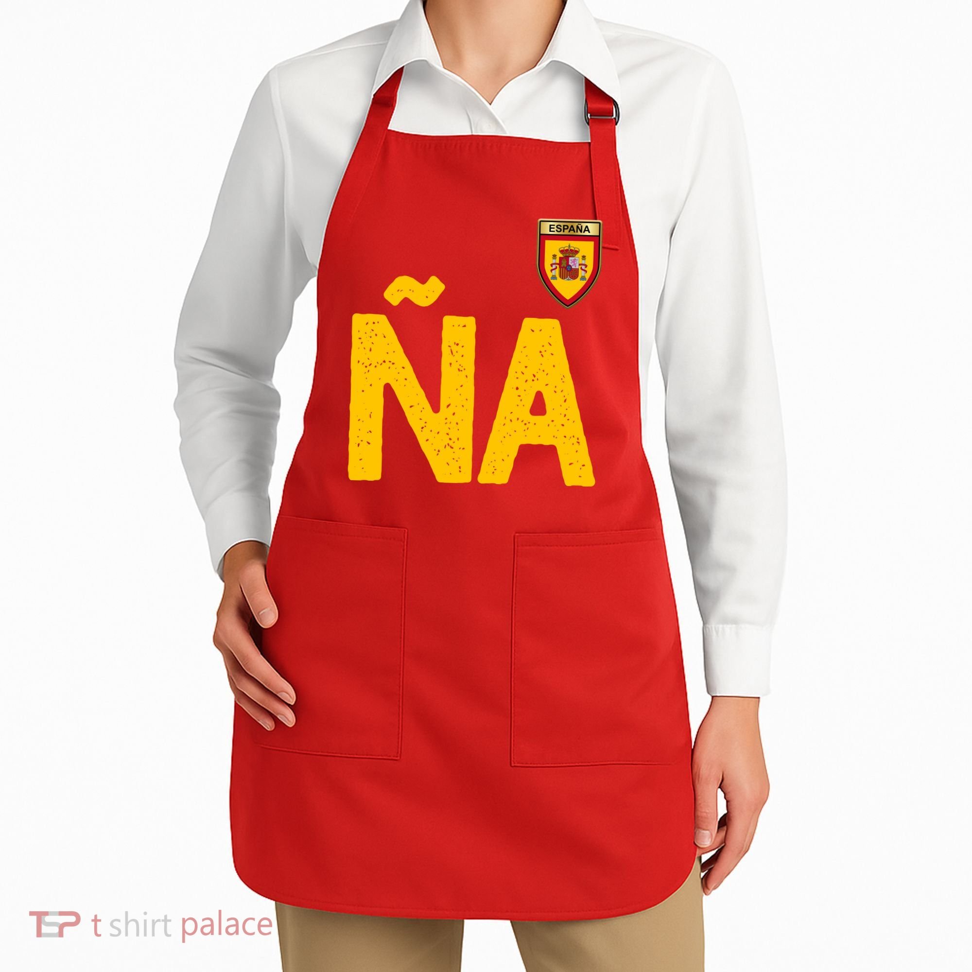 Spain España Human Flag Letter N And A Apron