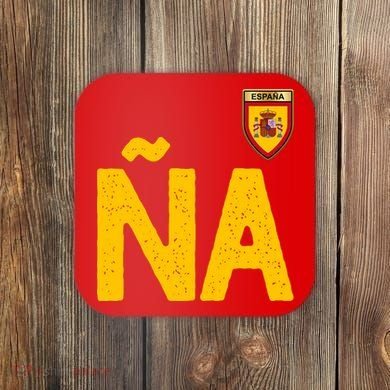 Spain España Human Flag Letter N And A Coaster