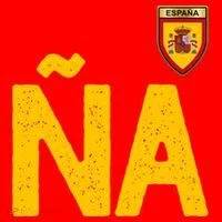 Spain España Human Flag Letter N And A Ornament thumb 1
