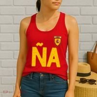Spain España Human Flag Letter N And A Women's Tank Top thumb 2