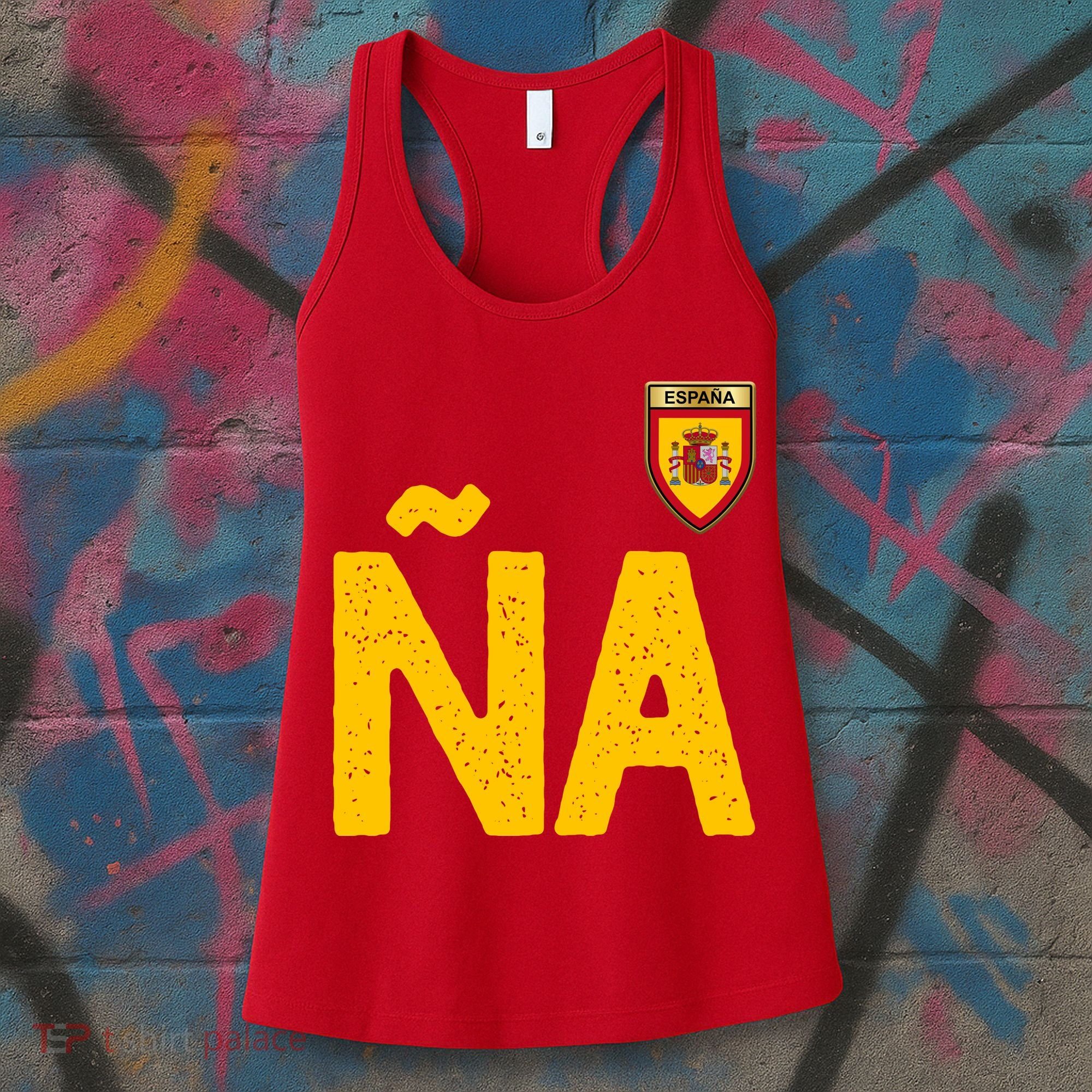 Spain España Human Flag Letter N And A Women's Tank Top