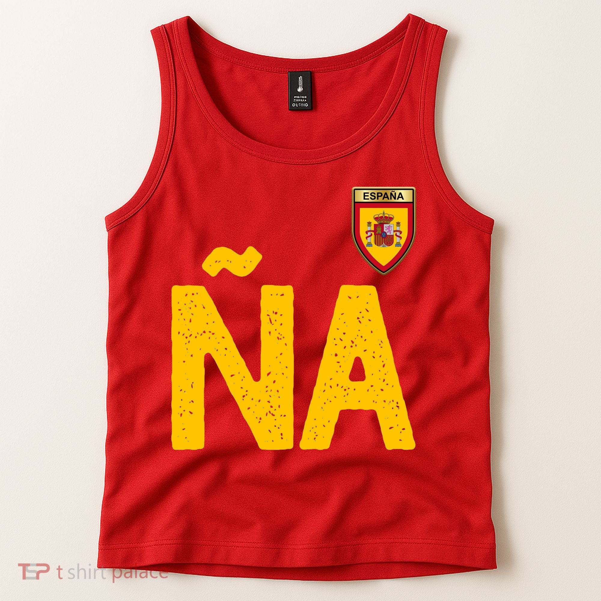 Spain España Human Flag Letter N And A Tank Top