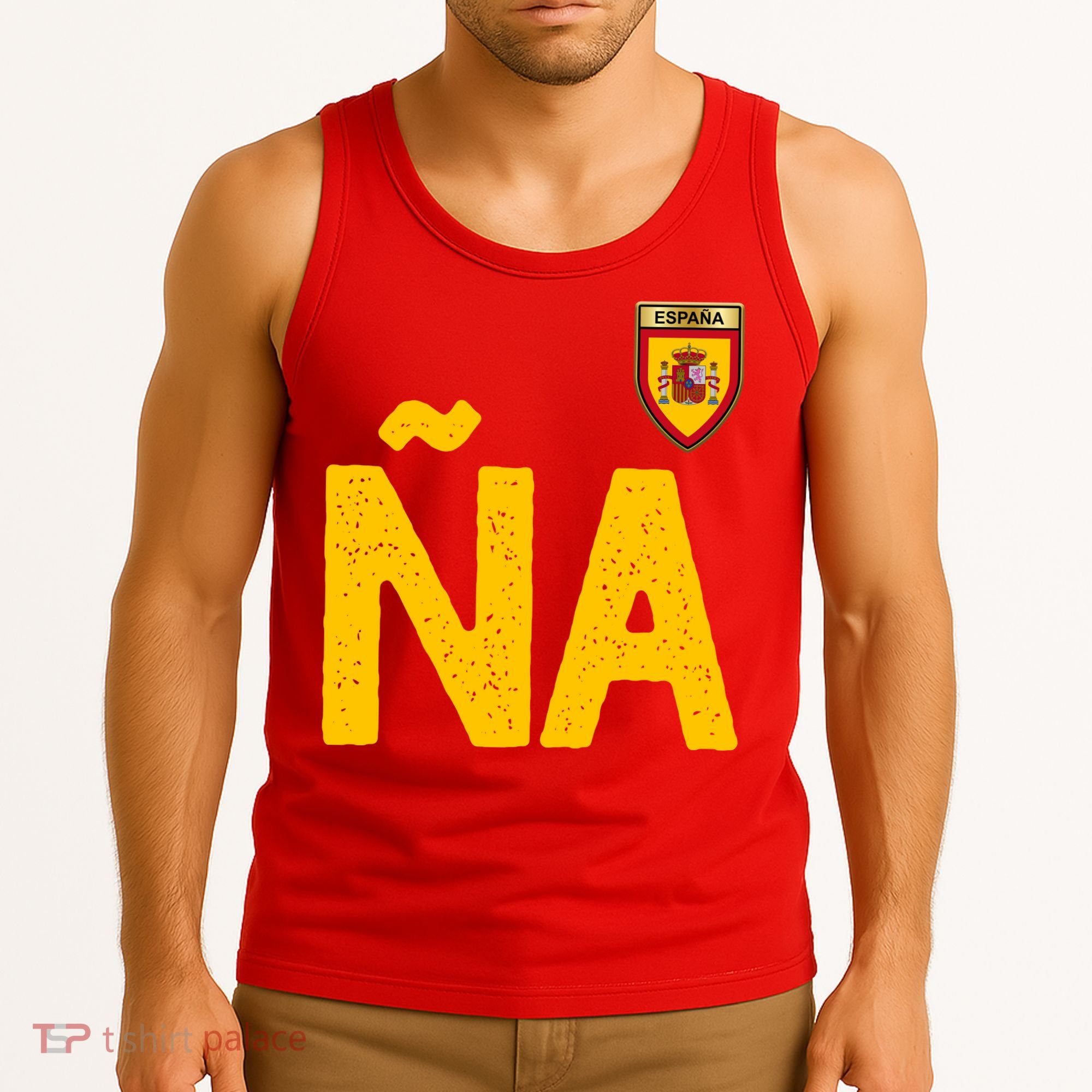 Spain España Human Flag Letter N And A Tank Top