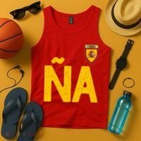 Spain España Human Flag Letter N And A Tank Top thumb 4