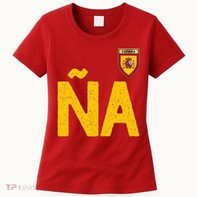 Spain España Human Flag Letter N And A Women's T-Shirt