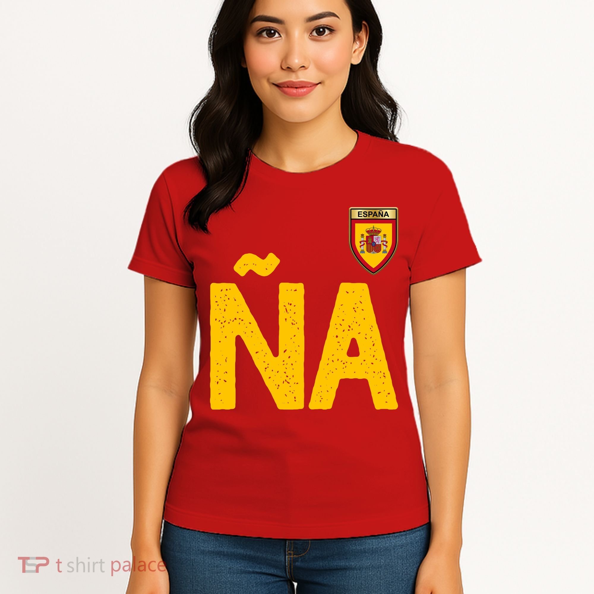 Spain España Human Flag Letter N And A Women's T-Shirt