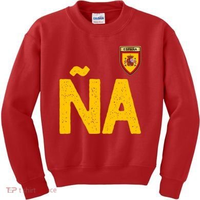 Spain España Human Flag Letter N And A Kids Sweatshirt