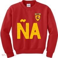 Spain España Human Flag Letter N And A Kids Sweatshirt thumb 0