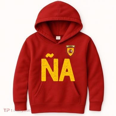 Spain España Human Flag Letter N And A Kids Hoodie