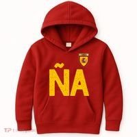 Spain España Human Flag Letter N And A Kids Hoodie thumb 0