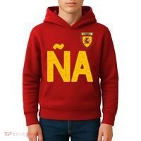 Spain España Human Flag Letter N And A Kids Hoodie thumb 4