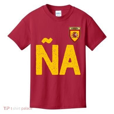 Spain España Human Flag Letter N And A Kids T-Shirt