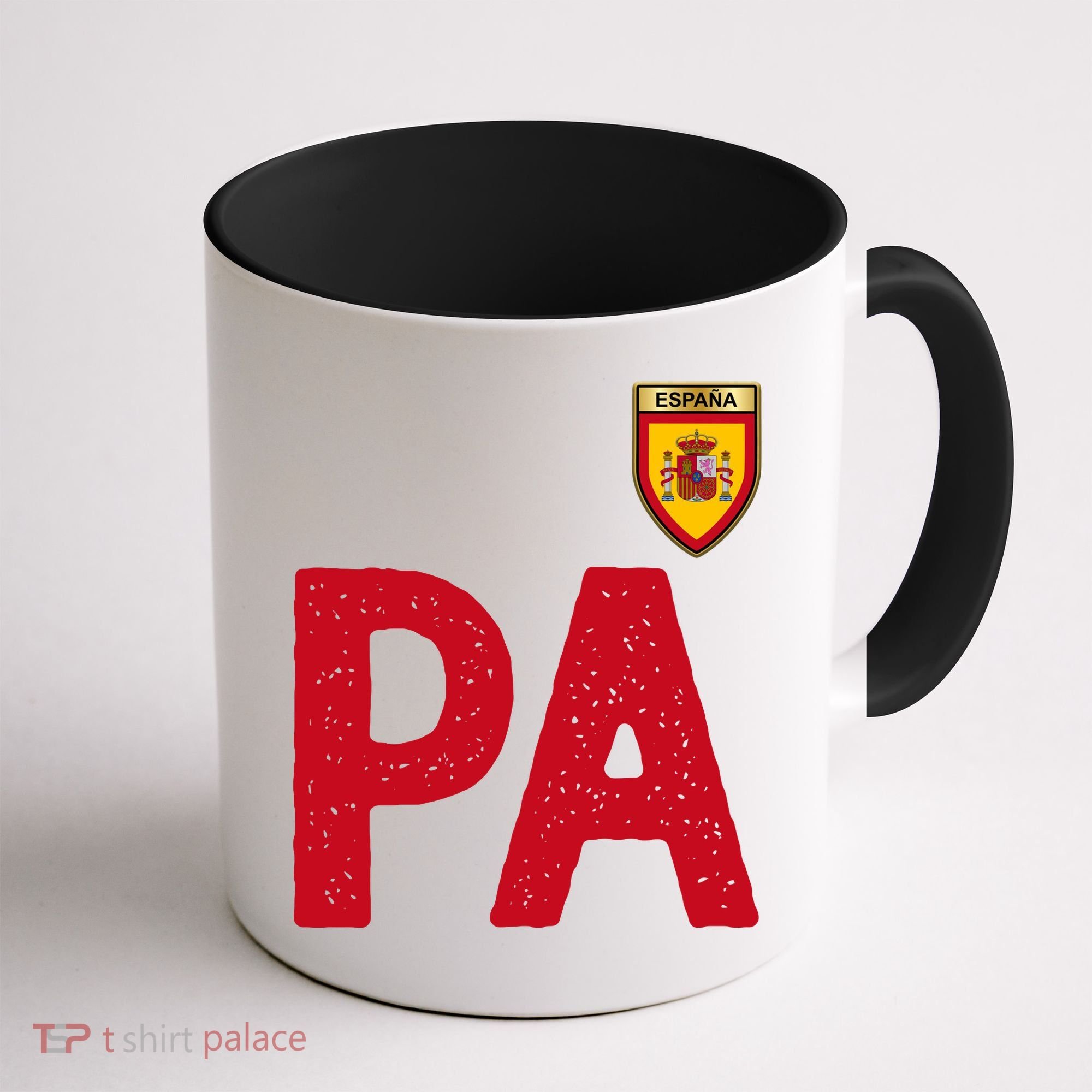 Spain España Human Flag Letter P And A Coffee Mug