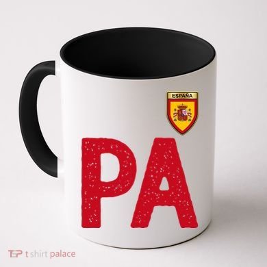 Spain España Human Flag Letter P And A Coffee Mug
