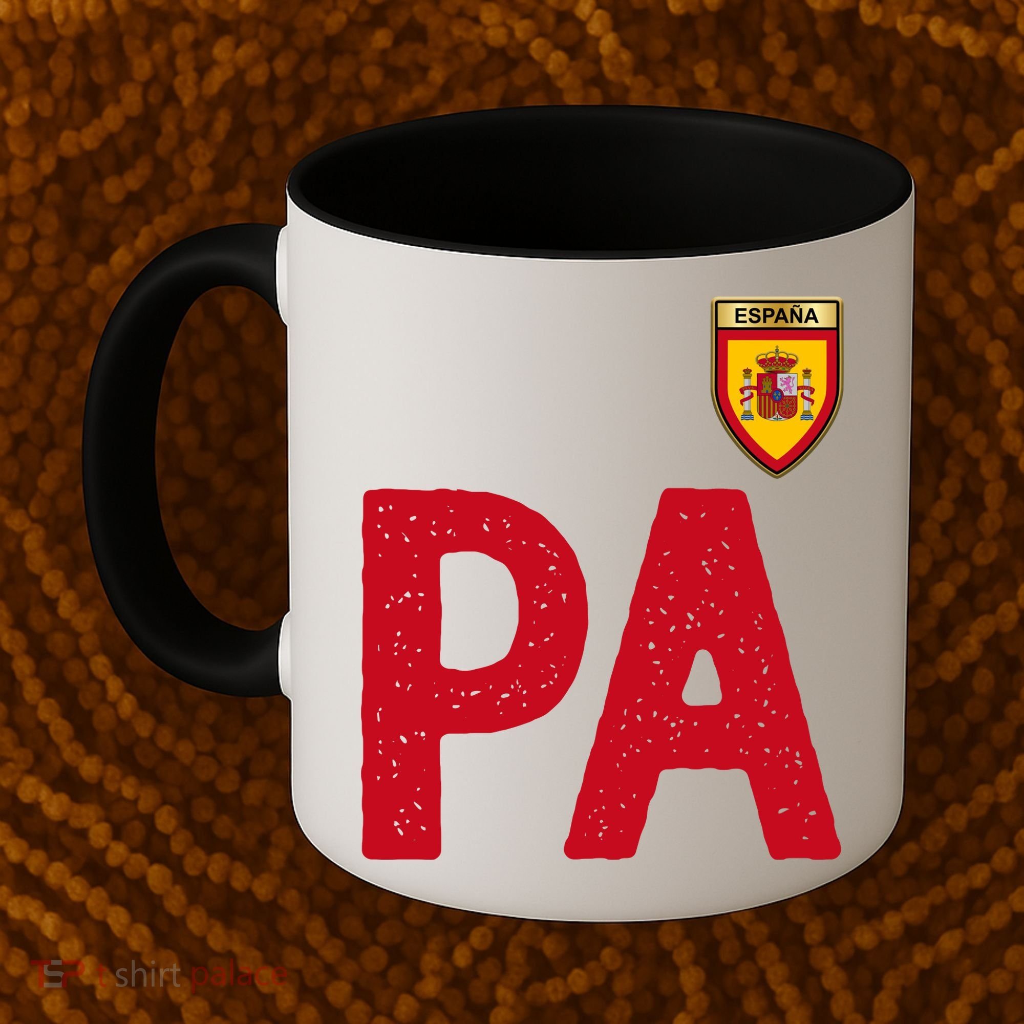Spain España Human Flag Letter P And A Coffee Mug
