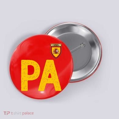 Spain España Human Flag Letter P And A Button