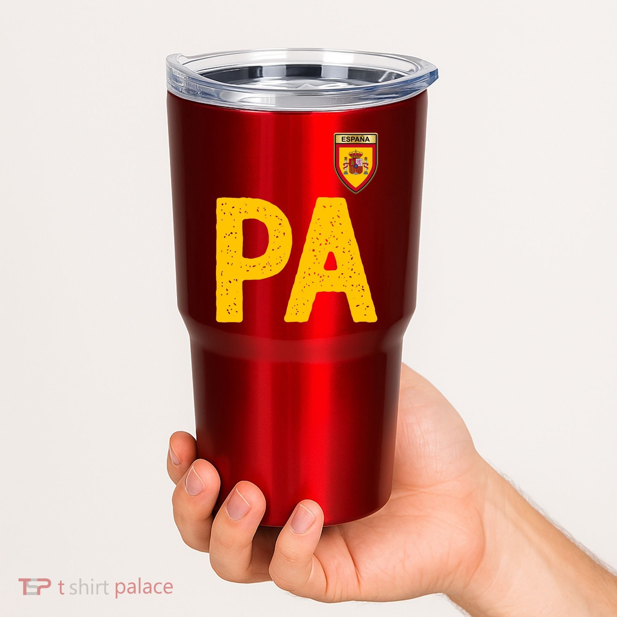 Spain España Human Flag Letter P And A Tumbler