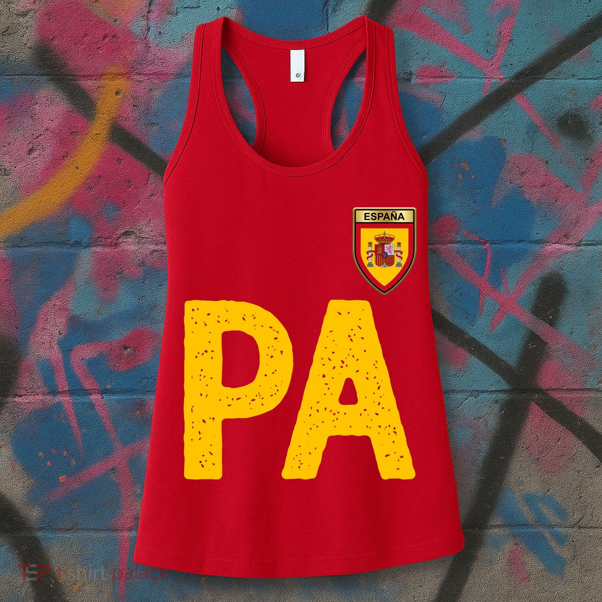 Spain España Human Flag Letter P And A Women's Tank Top