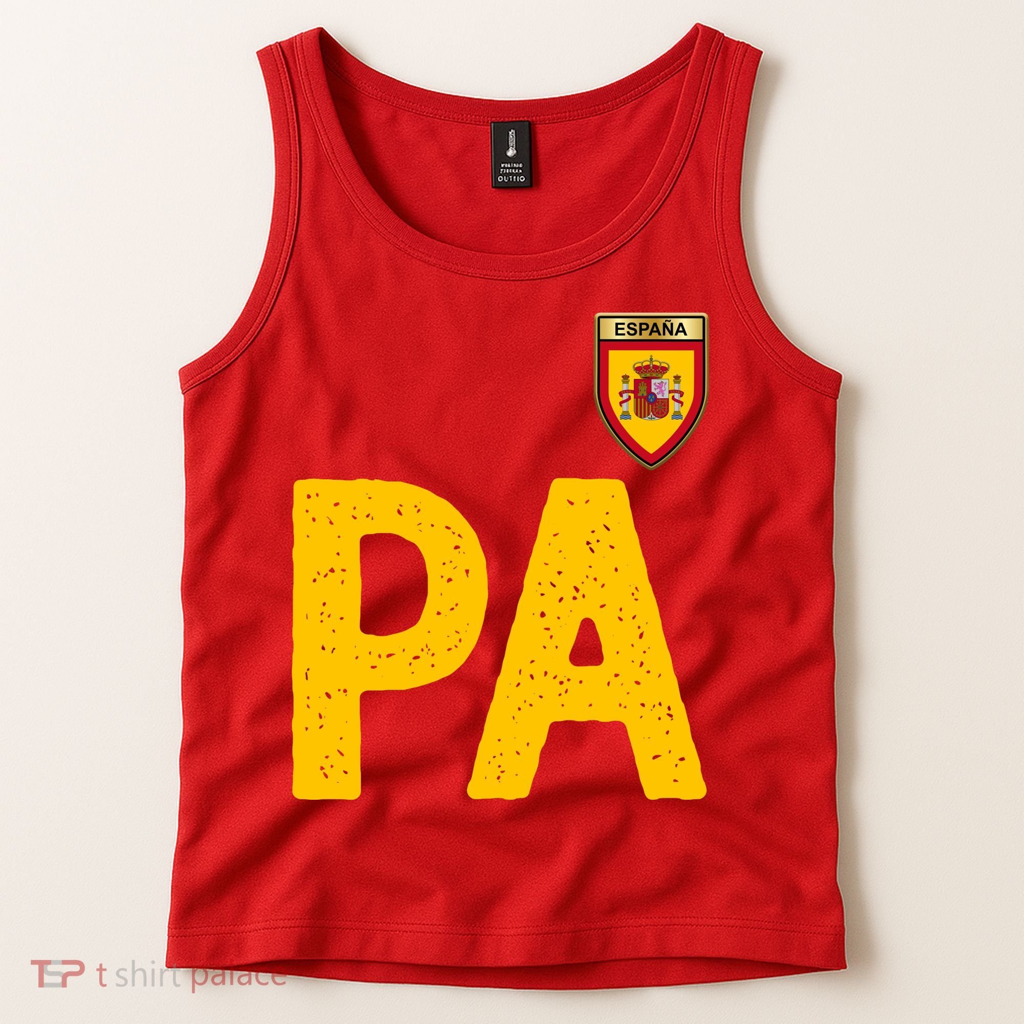 Spain España Human Flag Letter P And A Tank Top