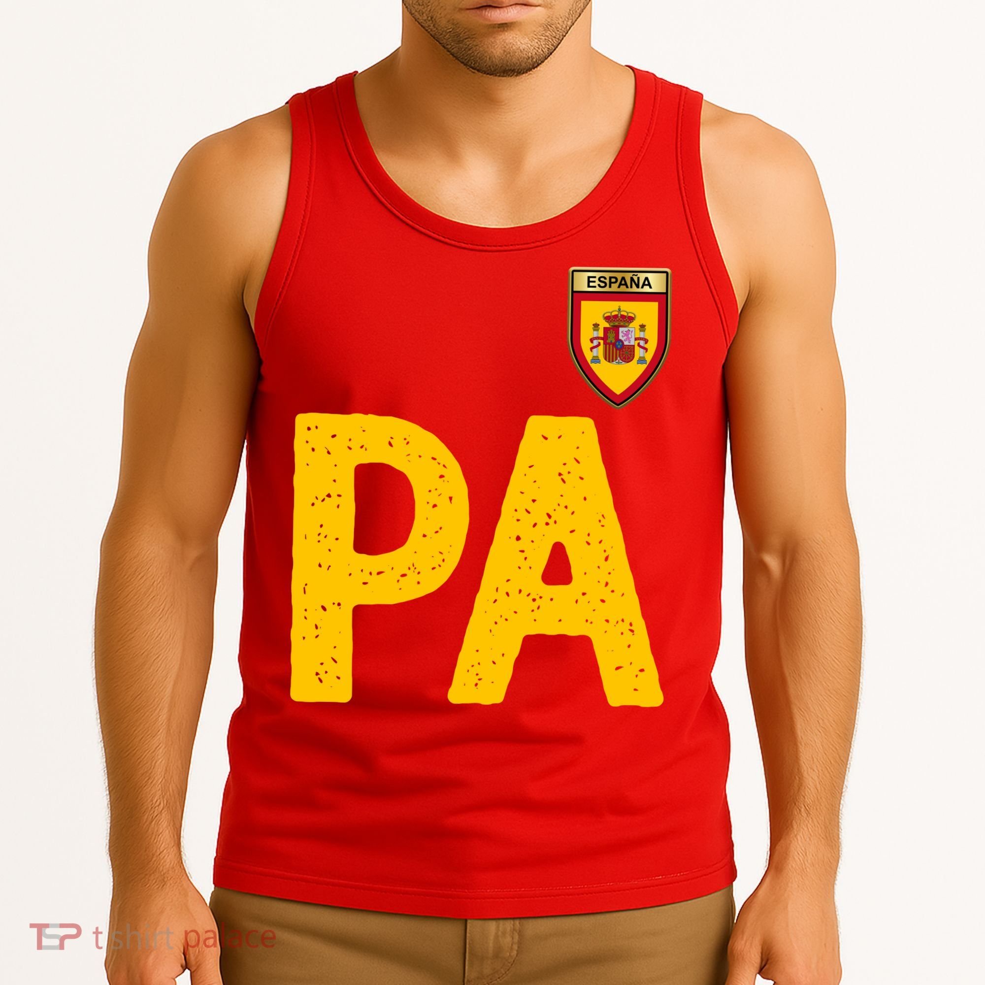 Spain España Human Flag Letter P And A Tank Top