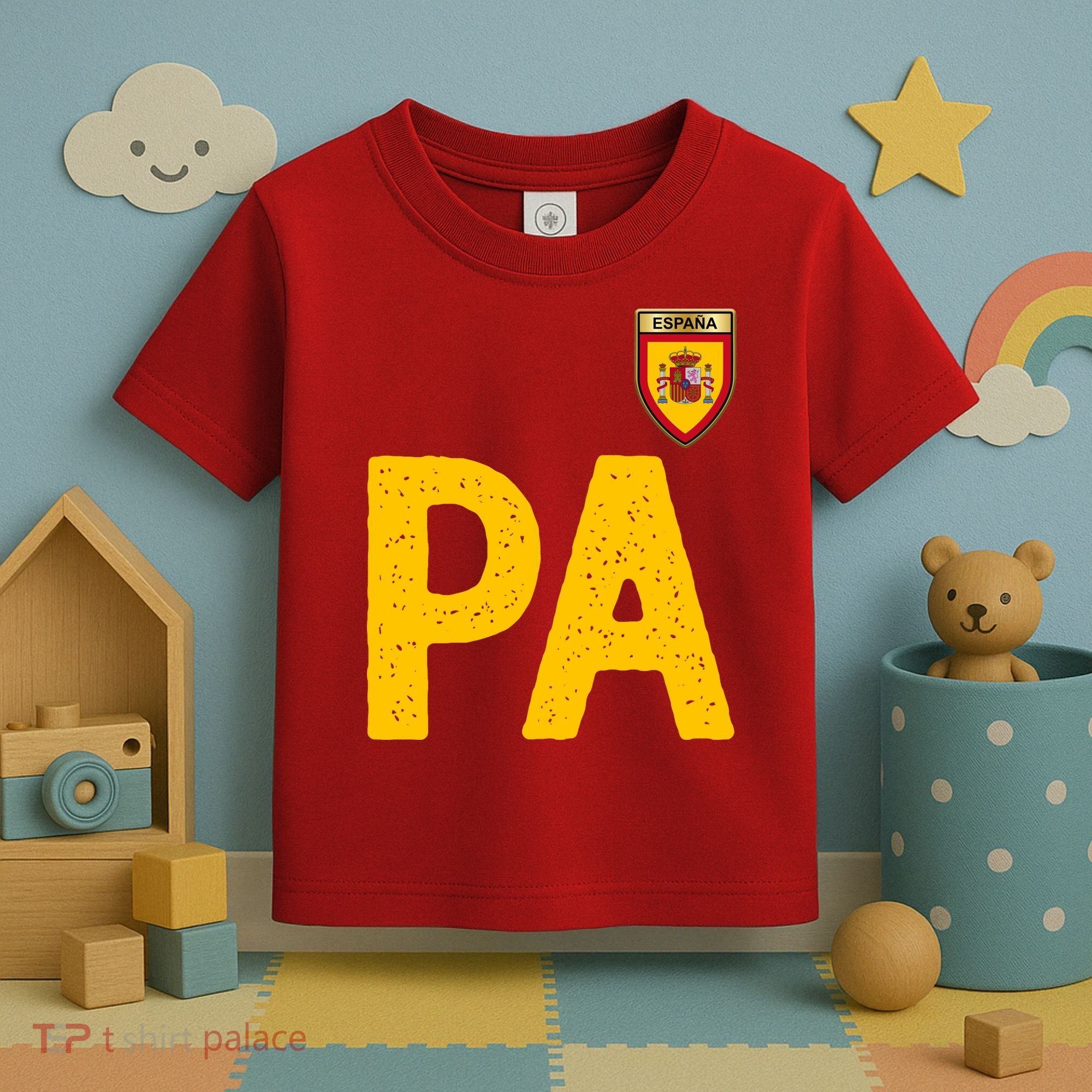 Spain España Human Flag Letter P And A Toddler T-Shirt