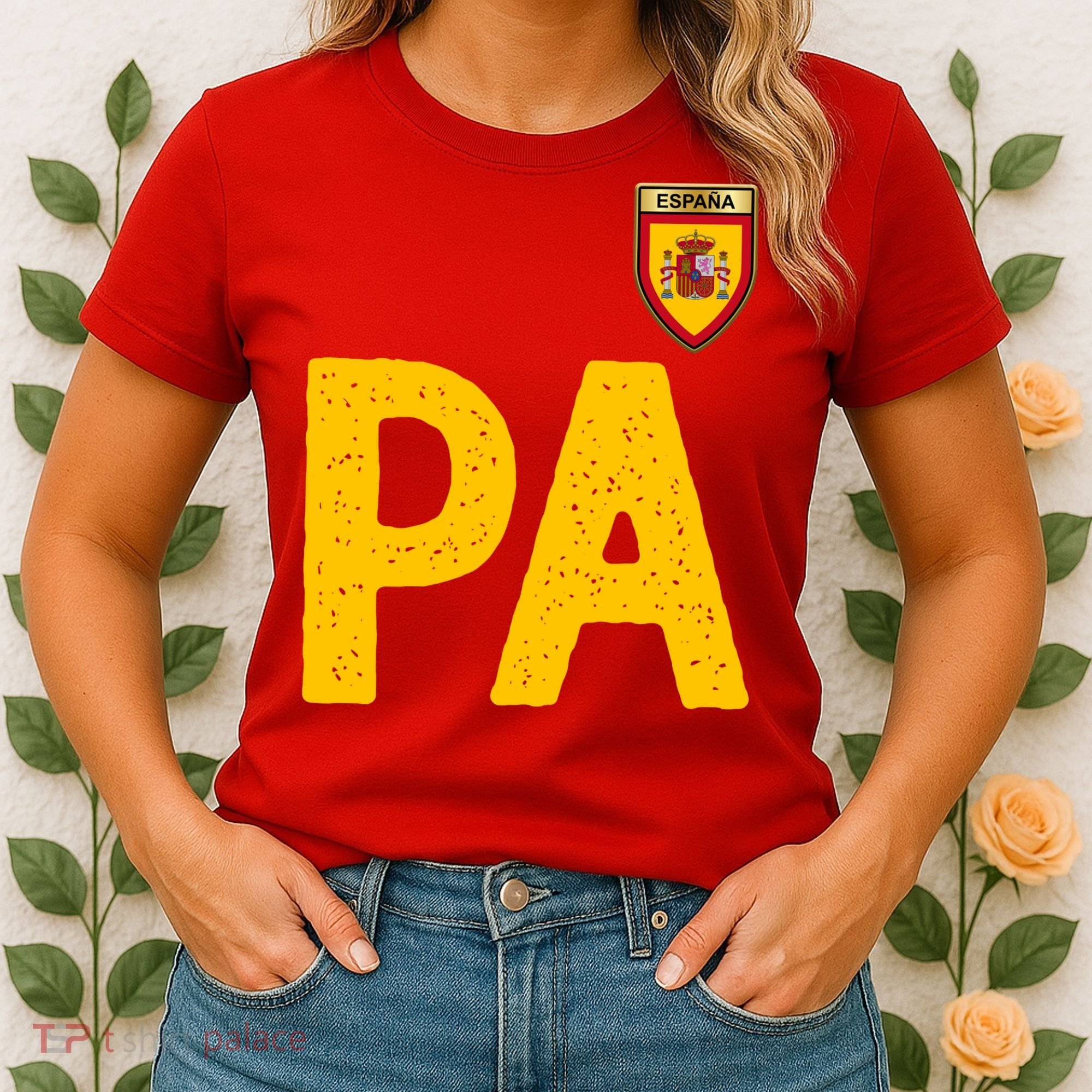 Spain España Human Flag Letter P And A Women's T-Shirt