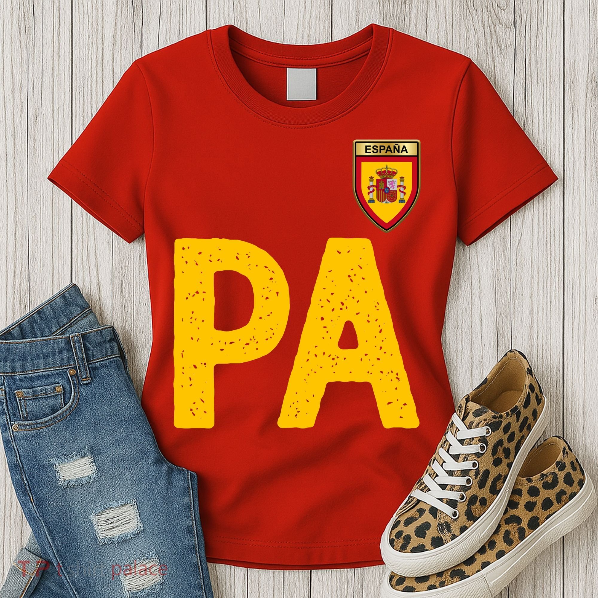 Spain España Human Flag Letter P And A Women's T-Shirt
