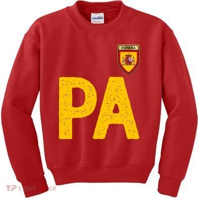Spain España Human Flag Letter P And A Kids Sweatshirt