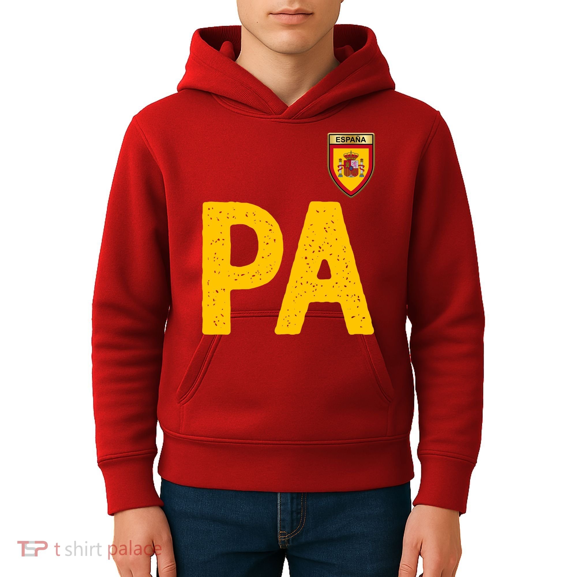 Spain España Human Flag Letter P And A Kids Hoodie