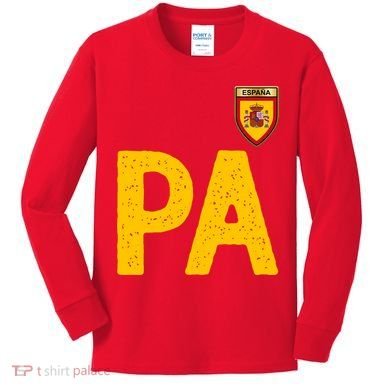 Spain España Human Flag Letter P And A Kids Long Sleeve Shirt
