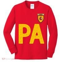 Spain España Human Flag Letter P And A Kids Long Sleeve Shirt thumb 0