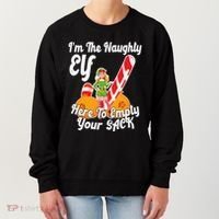 Sexy Elf Here Empty Your Sack Rude Naughty Christmas Candy Funny Gift Women's Sweatshirt thumb 0