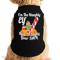 Sexy Elf Here Empty Your Sack Rude Naughty Christmas Candy Funny Gift Doggie Tank thumb 0