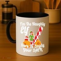 Sexy Elf Here Empty Your Sack Rude Naughty Christmas Candy Funny Gift Coffee Mug thumb 4