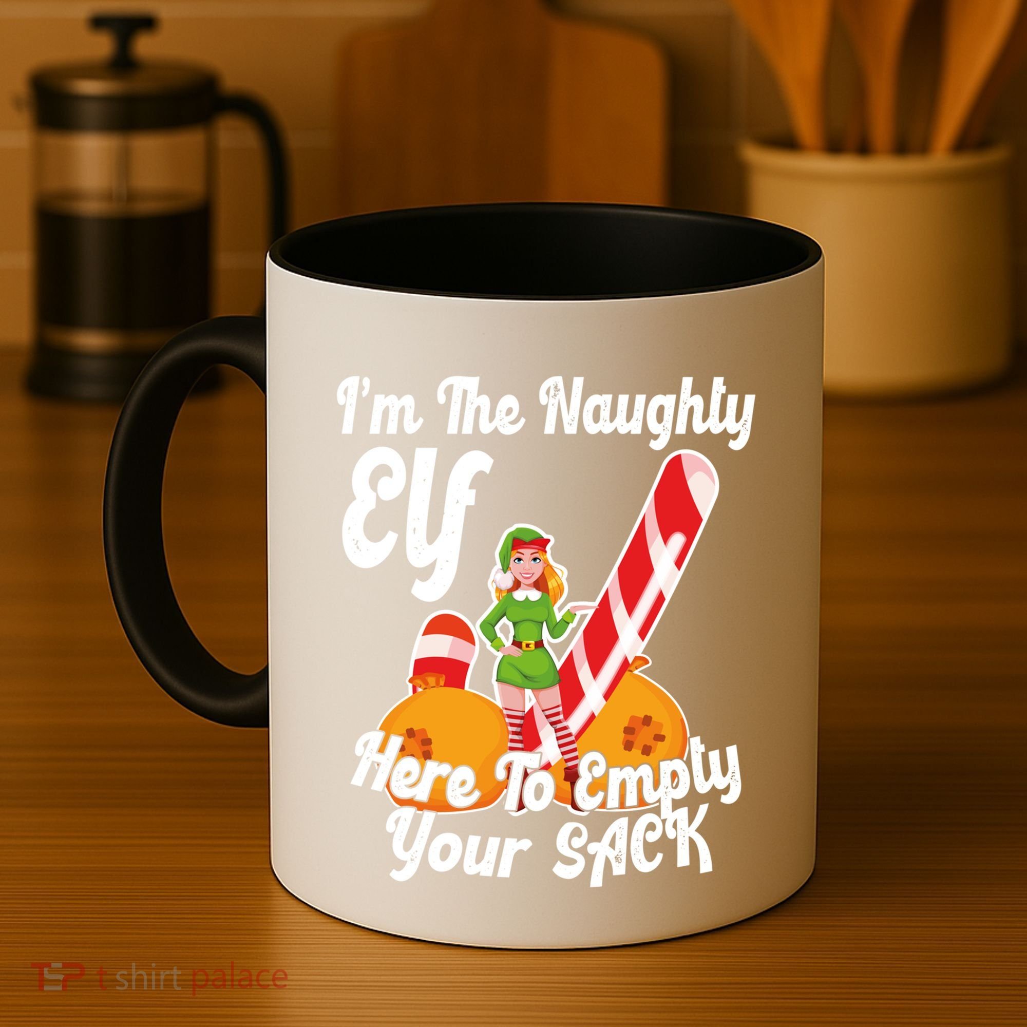 Sexy Elf Here Empty Your Sack Rude Naughty Christmas Candy Funny Gift Coffee Mug