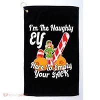 Sexy Elf Here Empty Your Sack Rude Naughty Christmas Candy Funny Gift Golf Towel thumb 0
