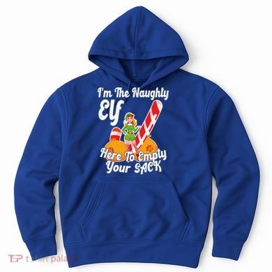 Sexy Elf Here Empty Your Sack Rude Naughty Christmas Candy Funny Gift Hoodie