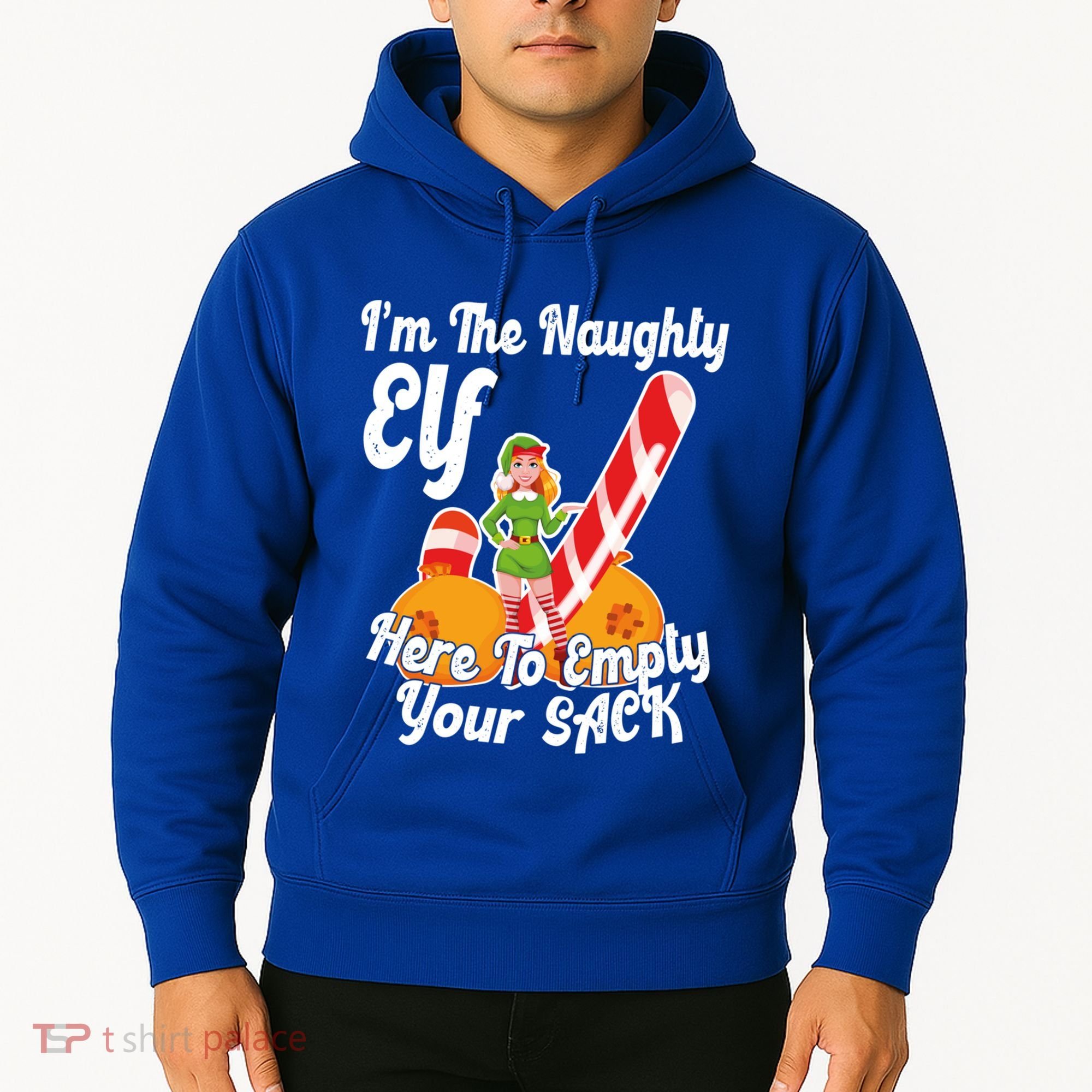 Sexy Elf Here Empty Your Sack Rude Naughty Christmas Candy Funny Gift Hoodie