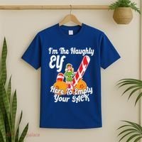 Sexy Elf Here Empty Your Sack Rude Naughty Christmas Candy Funny Gift T-Shirt thumb 2