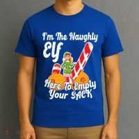 Sexy Elf Here Empty Your Sack Rude Naughty Christmas Candy Funny Gift T-Shirt thumb 3