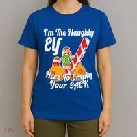 Sexy Elf Here Empty Your Sack Rude Naughty Christmas Candy Funny Gift T-Shirt thumb 4