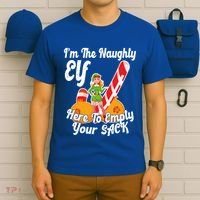 Sexy Elf Here Empty Your Sack Rude Naughty Christmas Candy Funny Gift T-Shirt thumb 6
