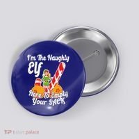 Sexy Elf Here Empty Your Sack Rude Naughty Christmas Candy Funny Gift Button thumb 0