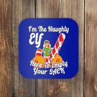 Sexy Elf Here Empty Your Sack Rude Naughty Christmas Candy Funny Gift Coaster thumb 0