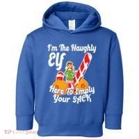 Sexy Elf Here Empty Your Sack Rude Naughty Christmas Candy Funny Gift Toddler Hoodie thumb 0
